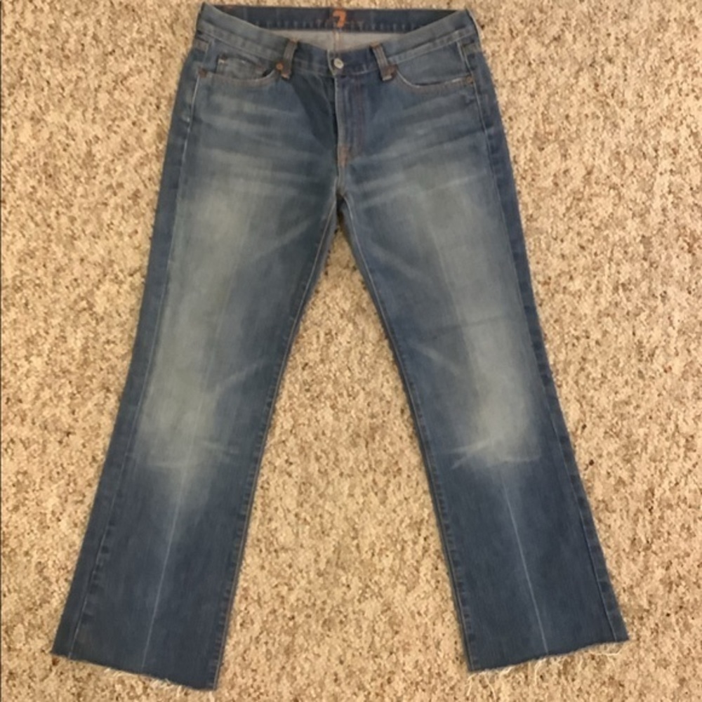 7 For All Mankind boot cut crop jeans